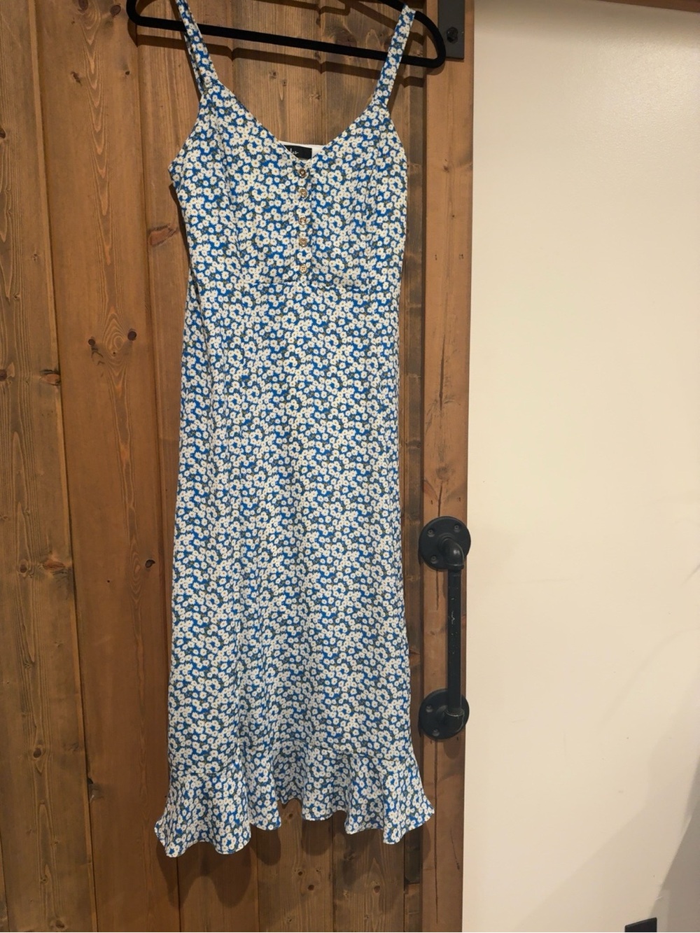 Blue Floral Spaghetti-Strap Dress - Casual Sundress
